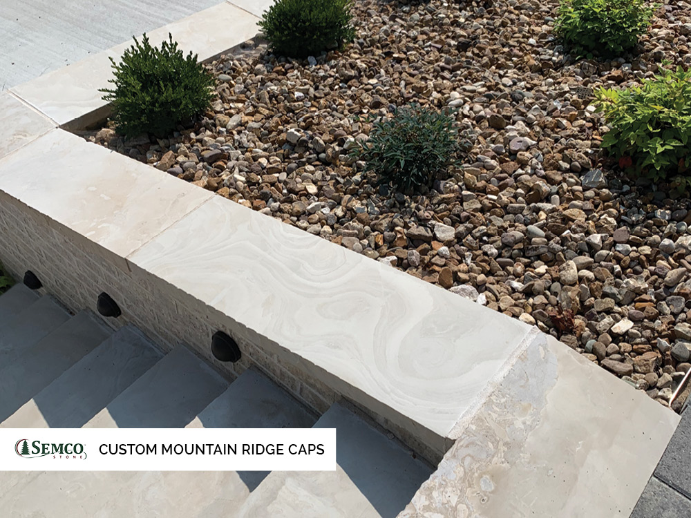 custom stone landscaping retaining wall caps